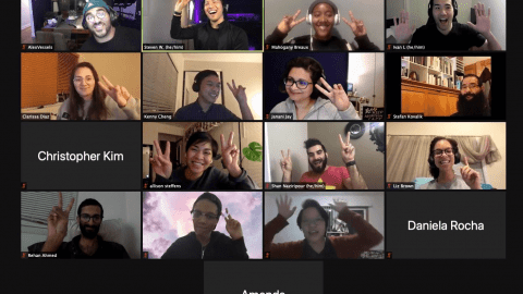 Virtual meeting group photo